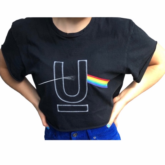 Undercover Tops - Undercover Cropped Shirt Sleeve T-Shirt